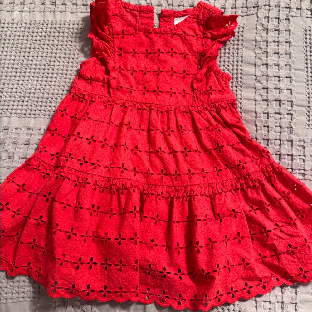 Hanna Andersson Red Eyelet Kids Dress